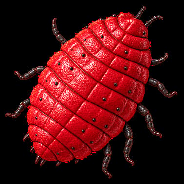Isolated cochineal scale insect representing the origin of E120